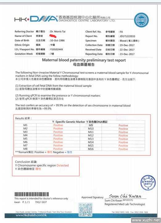 香港验血报告单真假图_网上怎么预约香港验血